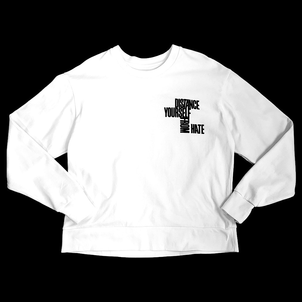 Jason Wu Brizo Crew Sweatshirt S Men Distance Yourself From Hate White Rare